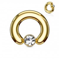 piercing ball closure ring gold plated 2.4 mm