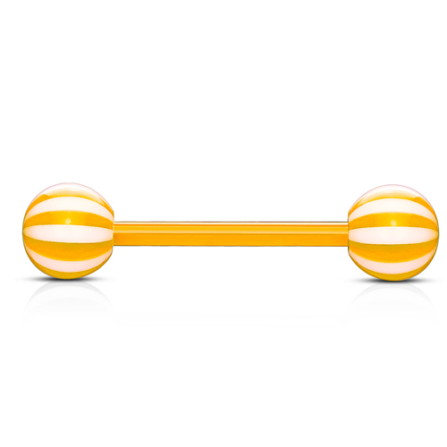 Tongpiercing flexibele staaf candy oranje