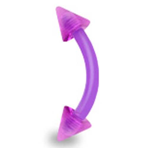Daithpiercing flexibel UV spikes paars
