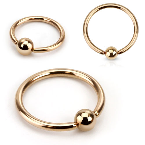 Tepelpiercing rose gold plated ring
