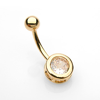 Navelpiercing rond gold plated 14kt.
