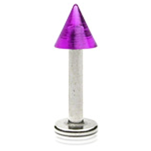 Lippiercing UV spikes paars