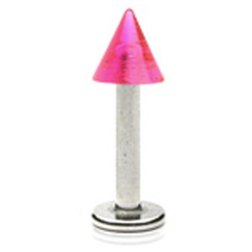 Lippiercing UV spikes roze