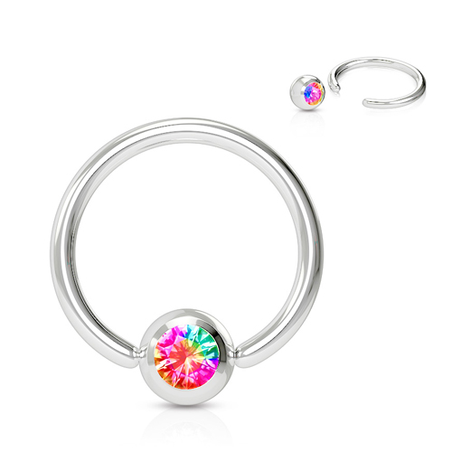 Helix piercing ringetje steentje multi kleur