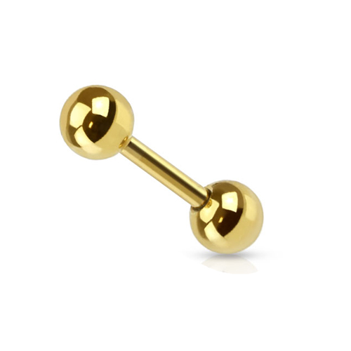 Tragus piercing gold plated