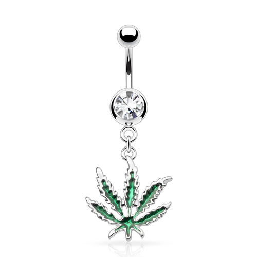 Navelpiercing weed plantje