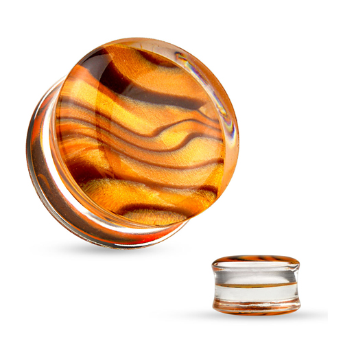 14 mm Double-flared plug amber patroon
