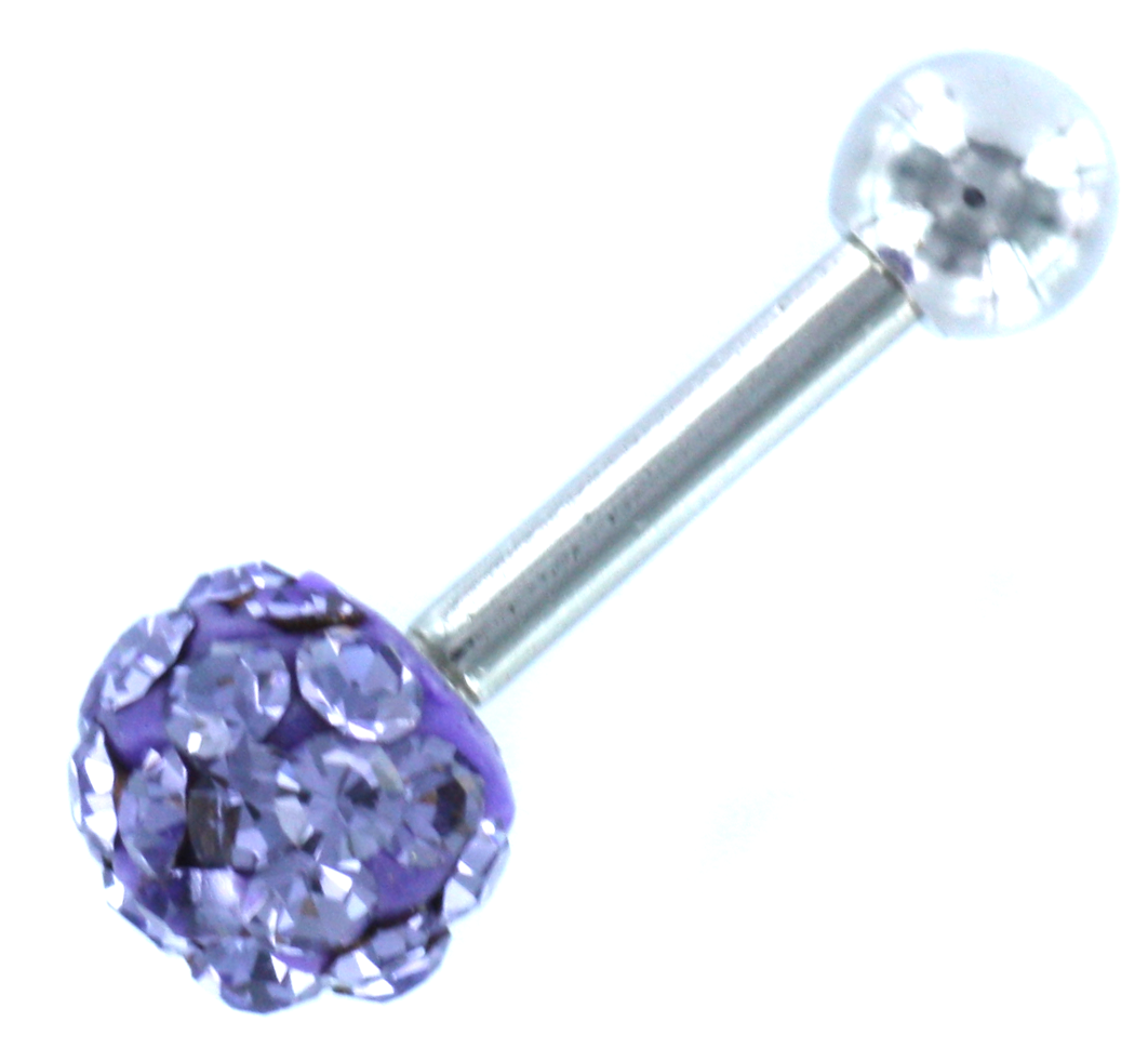 Multi Kristal Ball Paars Helix/Tragus Piercing - 3 mm