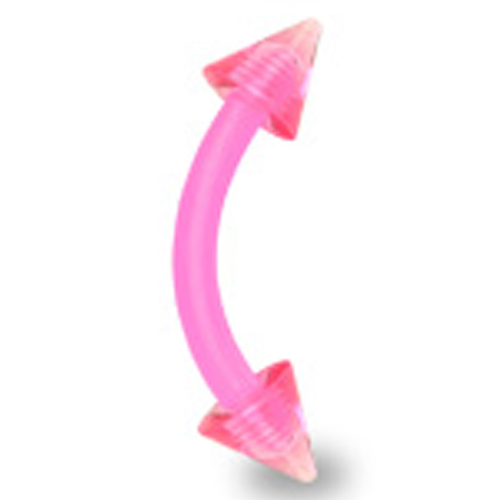 Rook piercing flexibel spikes roze