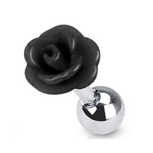 Conch piercing roos zwart