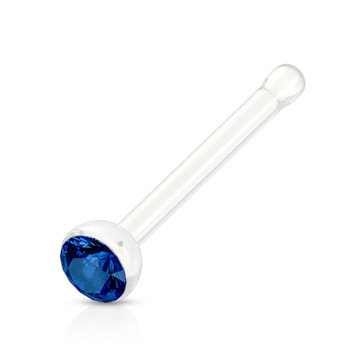 Neus piercing acryl steen blauw