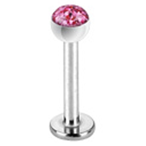 Lippiercing austrian crystal roze