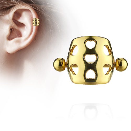 Helix piercing hartjes gold plated