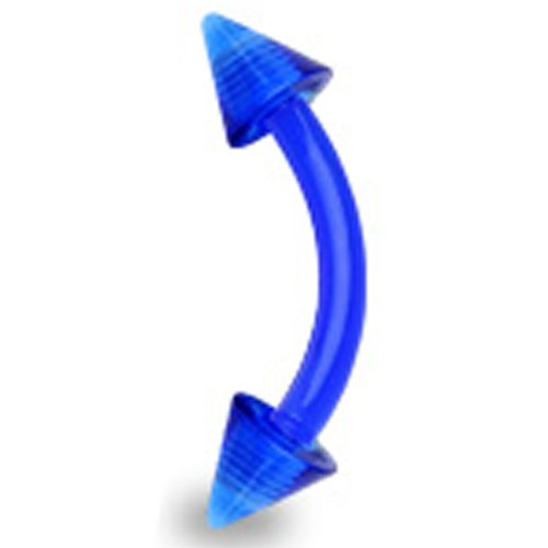 Daithpiercing flexibel UV spikes blauw