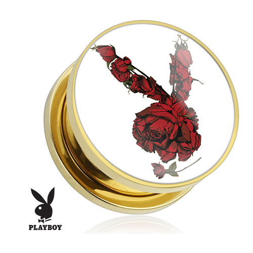 6 mm screw fit plug Playboy rozen gold plated
