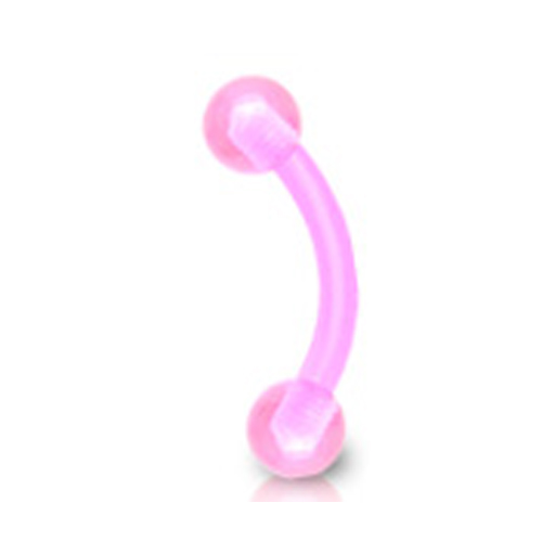 Wenkbrauwpiercing flexibel UV roze