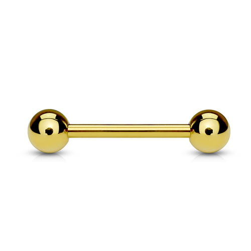 Tepelpiercing gold plated basis 14 mm