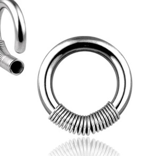 Helix piercing ring met springveer 1.2mm draaddikte / 8 mm