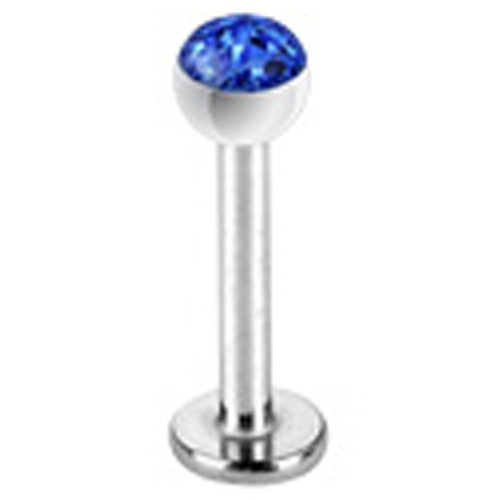 Lippiercing austrian crystal blauw