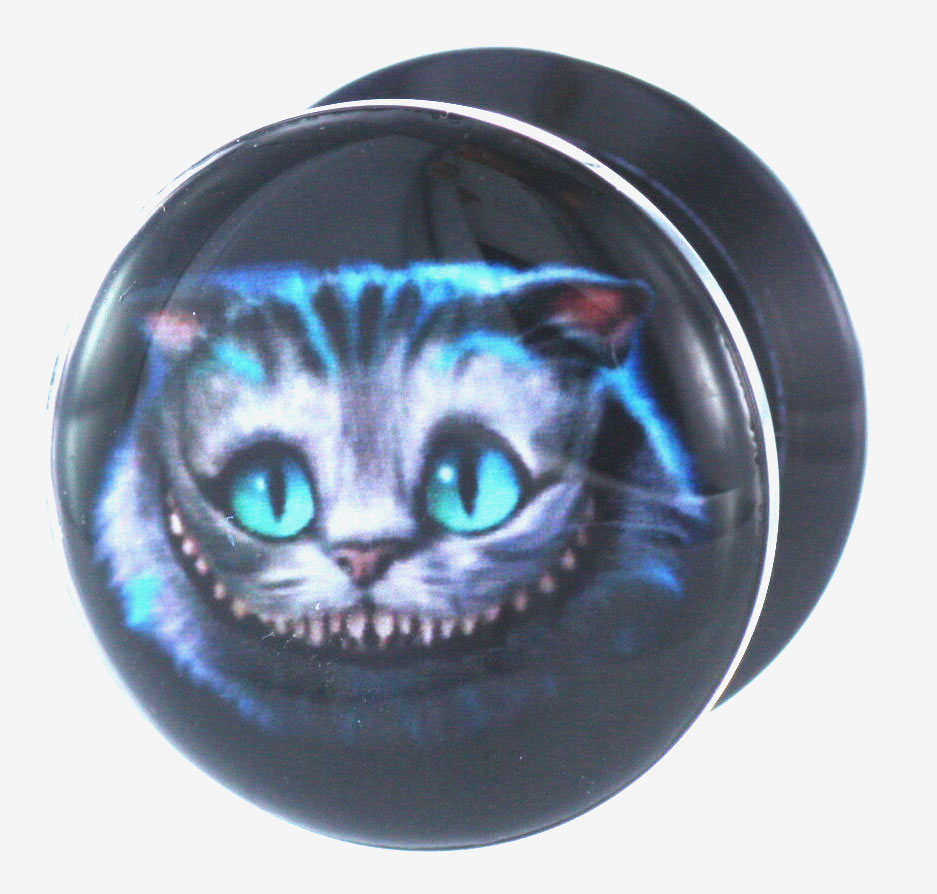 Cheshire Cat UV Internal Screw Fit Ear Tunnel - 18 mm