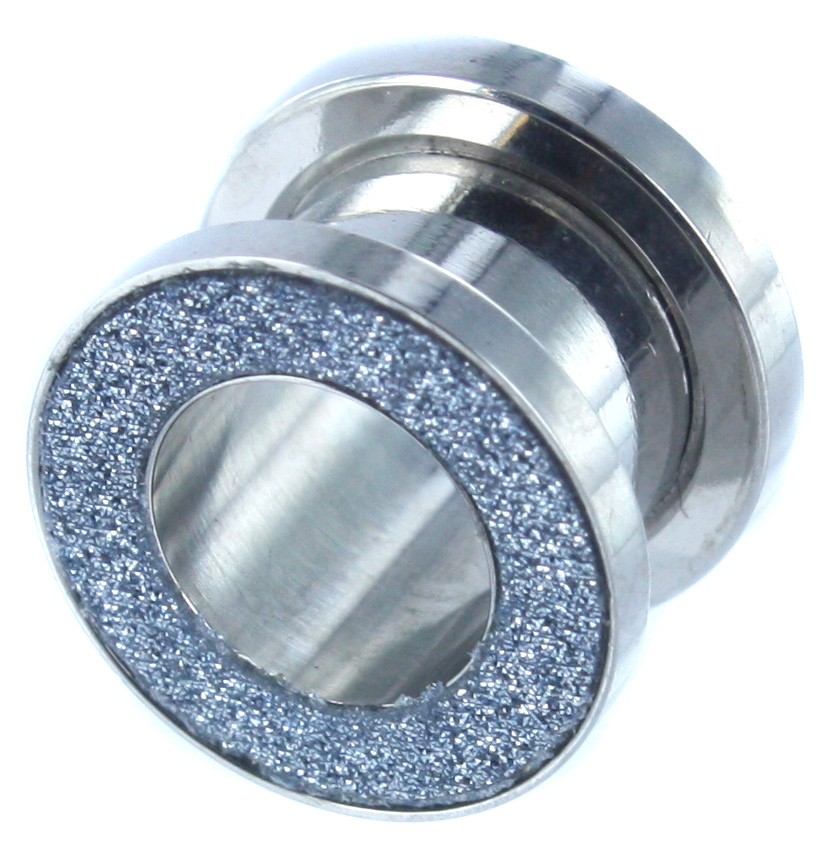 Glitter Zilver Tunnel - 18 mm