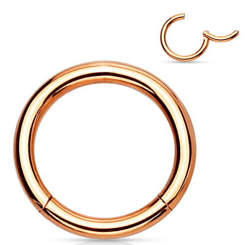 Helix piercing titanium ring gold plated rose kleur
