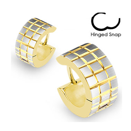 Lobe ring gold plated vierkantjes