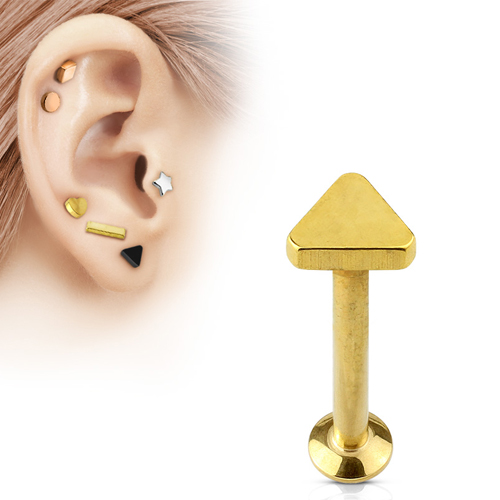 Tragus piercing triangle goud kleurig 4mm