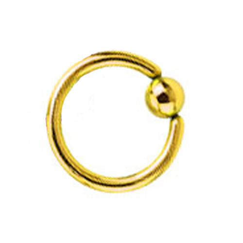 Helix piercing ringetje gold plated 8 mm