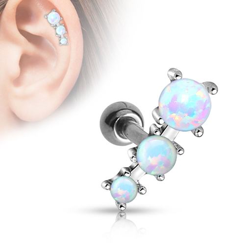 Helix piercing triple opal