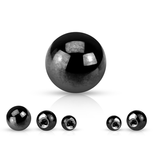 Balletje 6 mm titanium zwart