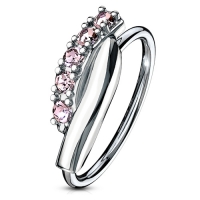 Helix piercing hoop ring twisted roze