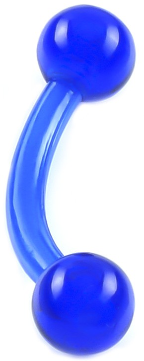 Bioplast Gebogen Blauw Piercing