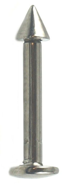 Titanium Labret met Spike 1.6 mm x 10 mm x 3 mm