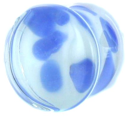 Blauwe Steentjes Pyrex Glas Plug 4 mm