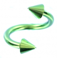 Titanium Geanodiseerd Groen Twister Spikes 1,2 mm x 8 mm