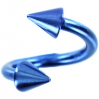 Titanium Geanodiseerd Blauw Twister Spikes 1,6 mm x 8 mm