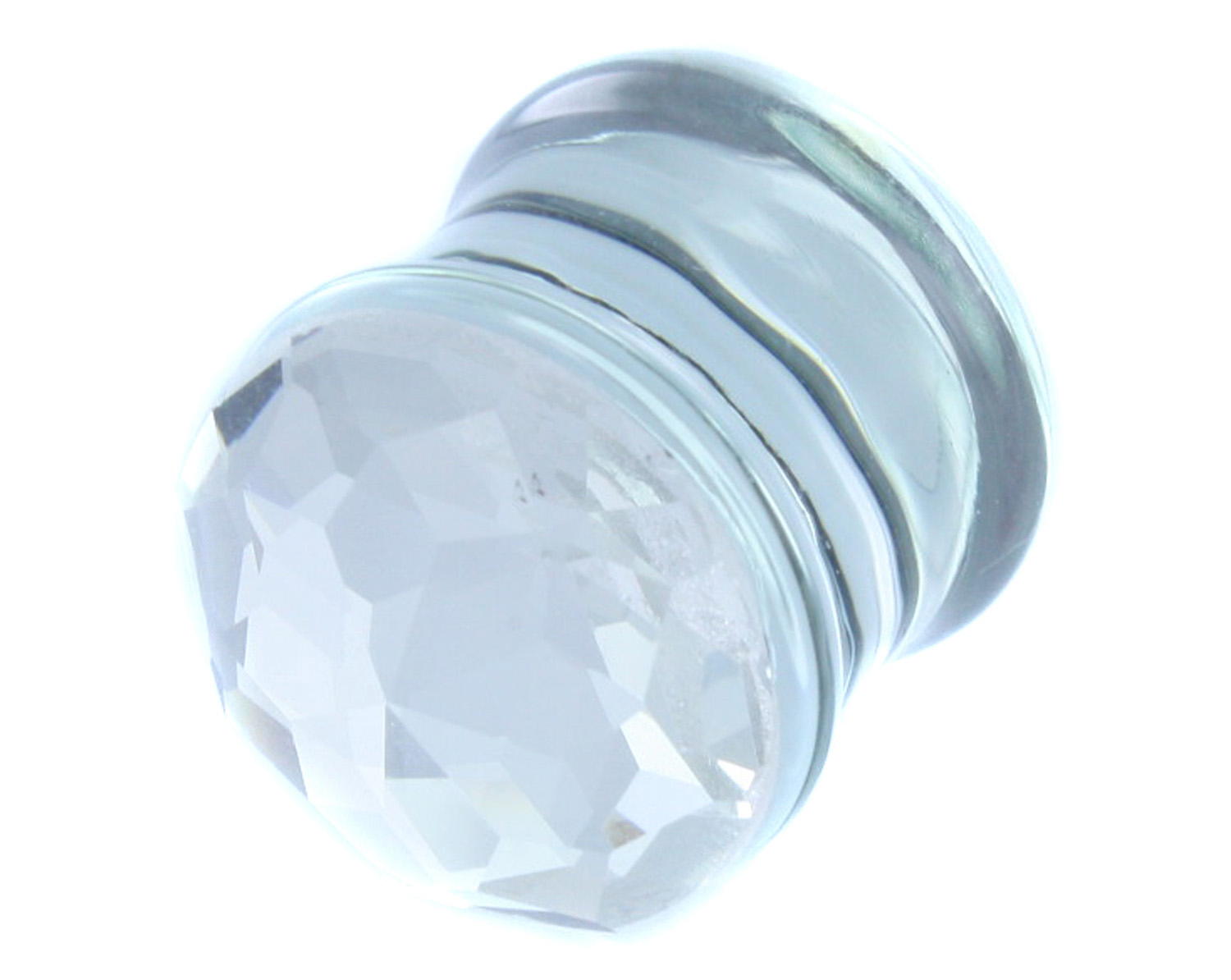 Jewelled Wit Pyrex Glas Plug (per paar) - 16MM