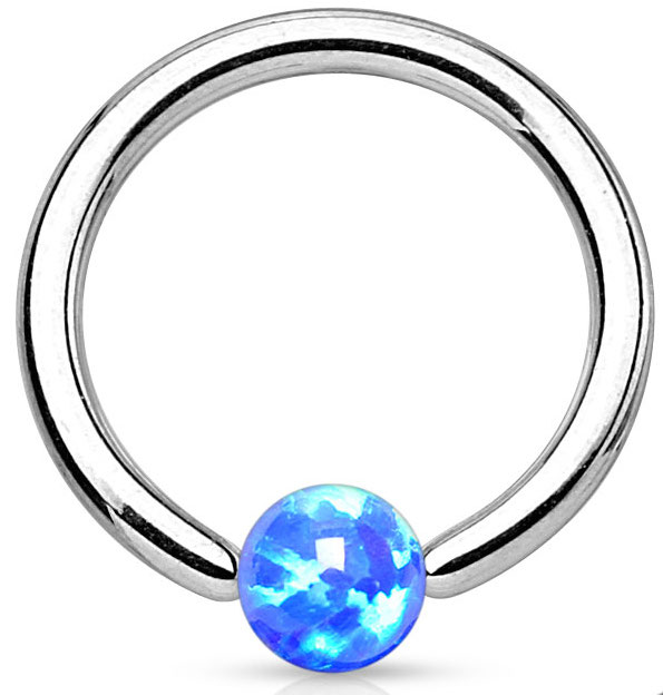 Opal Blauw Ball Closure Ring