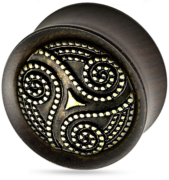 Dotted Triskel Ebony Plug - 6 mm