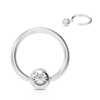 Helix piercing ringetje steentje wit 1.6mm