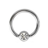 Helix piercing ringetje steentje wit 1.6mm