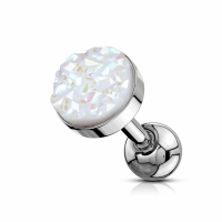 Helix piercing crystal steen wit