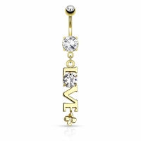 Navelpiercing Love Gold Plated