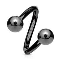 Helix piercing twist zwart 1.6 mm