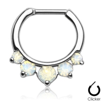 Piercing clicker 5 set opal wit