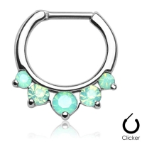Piercing clicker 5 set opal groen
