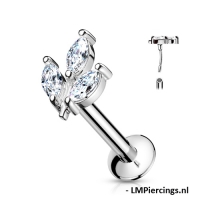 Piercing push in 3 Marquise wit