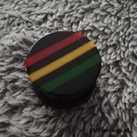 22 mm single flared plug rood/geel/groen strepen