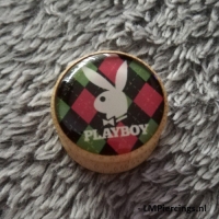 Playboy Bunny geblokt Saddle Plug - 22 mm